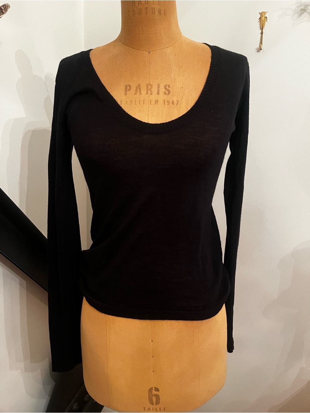 United Colors Of Benetton Black Long-Sleeve Scoop Neck Tee
